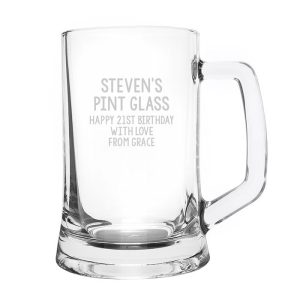 Personalised Free Text Pint Stern Glass Tankard