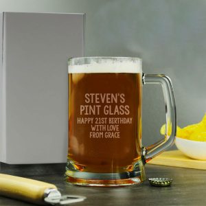 Personalised Free Text Pint Stern Glass Tankard