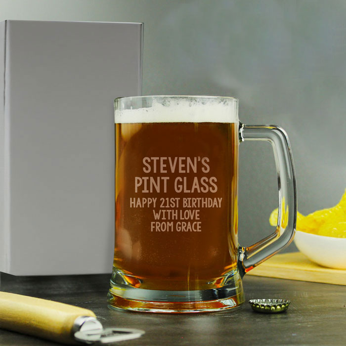Personalised Free Text Pint Stern Glass Tankard