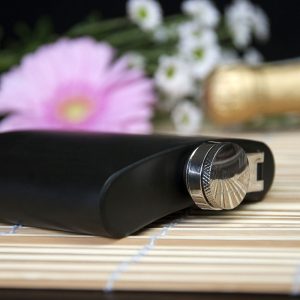 Male Wedding Party Personalised Black Hip Flask Suit Design