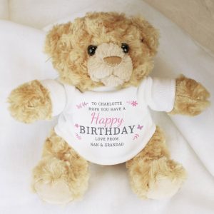 Personalised Girl's Free Text Teddy Bear - Flower Girl etc.