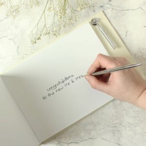 Personalised Mr & Mrs Hardback Guest Book & Pen