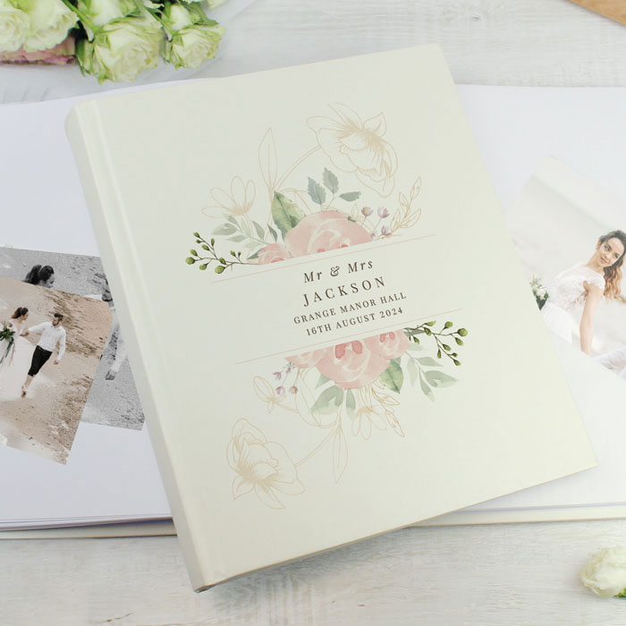 Personalised Floral Traditional Wedding Photo Album