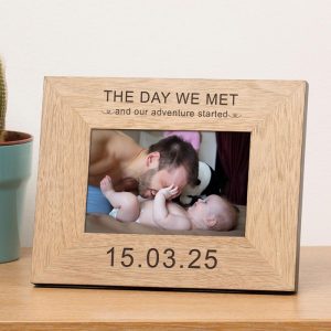 The Day We Met Personalised Wooden 7x5 Inch Photo Frame