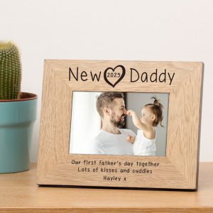 Engraved New Daddy Wooden 7x5 Inch Photo Frame