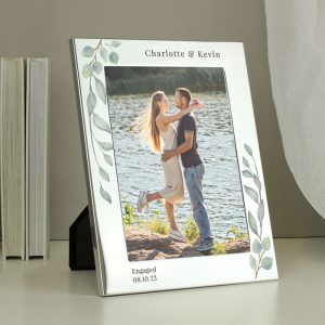 Personalised Botanical 5x7 Inch Wedding Photo Frame
