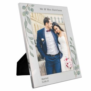 Personalised Botanical 5x7 Inch Wedding Photo Frame