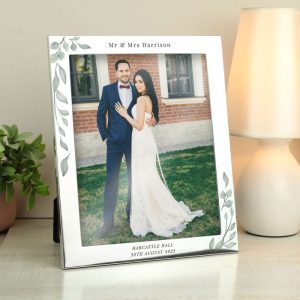 Personalised Botanical 10x8 Inch Silver Photo Frame