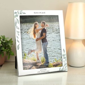 Personalised Botanical 10x8 Inch Silver Photo Frame