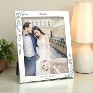 Personalised Botanical 10x8 Inch Silver Photo Frame