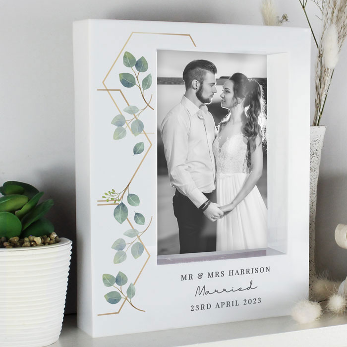 Personalised Botanical 6x4 Inch Box Photo Frame