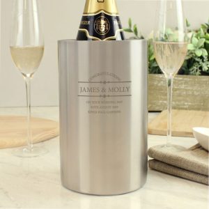 Personalised Stainless Steel Diamond Wine Cooler
