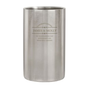 Personalised Stainless Steel Diamond Wine Cooler