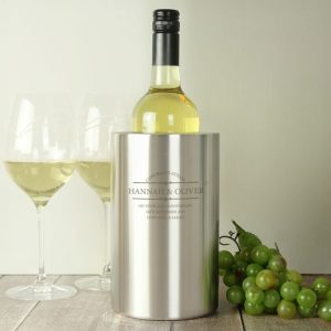 Personalised Stainless Steel Diamond Wine Cooler