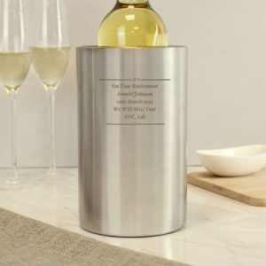 Personalised Any Message Stainless Steel Wine Cooler