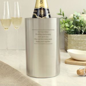 Personalised Any Message Stainless Steel Wine Cooler
