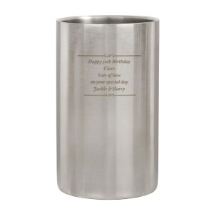 Personalised Any Message Stainless Steel Wine Cooler