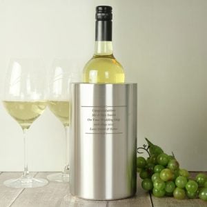 Personalised Any Message Stainless Steel Wine Cooler
