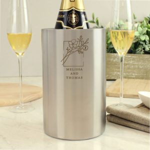 Personalised Stainless Steel Botanical Wine Cooler
