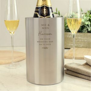 Personalised Free Text Stainless Steel Wine Cooler