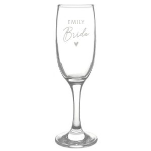 Personalised Bride Flute Glass Weddings Hen Parties