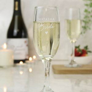Personalised Bride Flute Glass Weddings Hen Parties