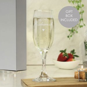 Personalised Bridesmaid Flute Glass Wedding Hen Party