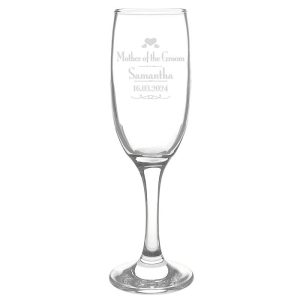 Personalised Wedding Mother of the Groom Glass Flute