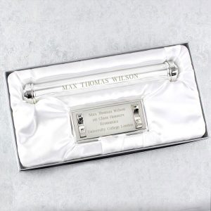Engraved Silver Plated Graduation Certificate Holder