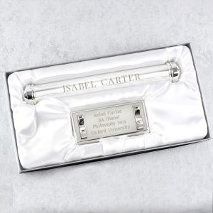 Engraved Silver Plated Graduation Certificate Holder