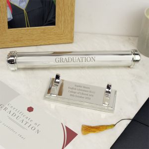 Engraved Silver Plated Graduation Certificate Holder