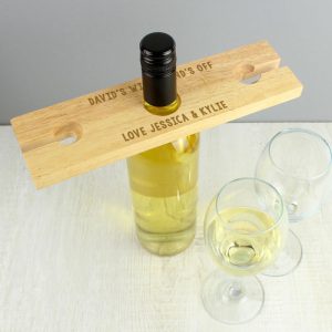 Personalised Engraved Wine Glass & Bottle Holder