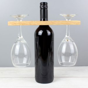 Personalised Engraved Wine Glass & Bottle Holder