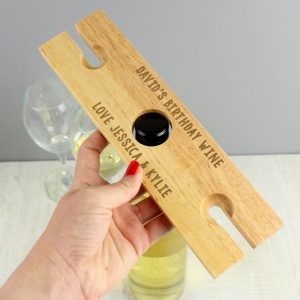 Personalised Engraved Wine Glass & Bottle Holder