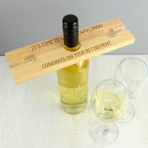Personalised Engraved Wine Glass & Bottle Holder