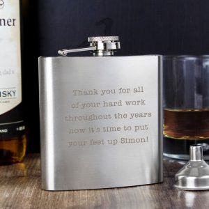 Personalised Engraved Any Message Stainless Steel Hip Flask
