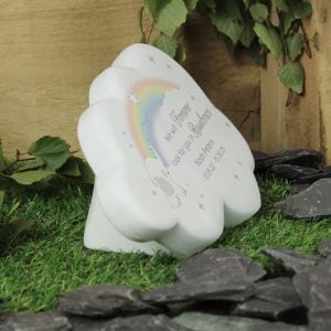 Personalised Rainbow Elephant Cloud Baby Memorial Stone