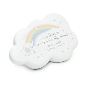 Personalised Rainbow Elephant Cloud Baby Memorial Stone