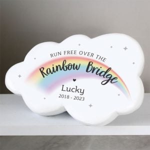 Personalised Rainbow Bridge Pet Memorial Cloud Stone