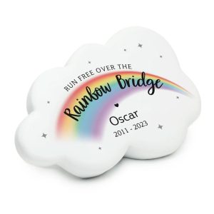 Personalised Rainbow Bridge Pet Memorial Cloud Stone