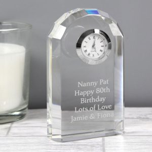 Personalised Crystal Clock - Retirement, Anniversary etc