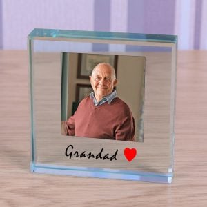 Personalised Glass Photo Upload Token With Heart Motif