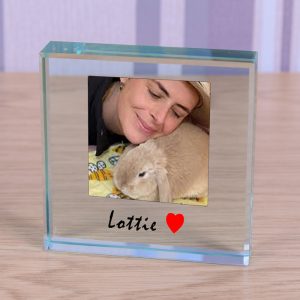 Personalised Glass Photo Upload Token With Heart Motif
