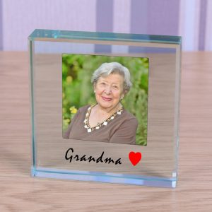 Personalised Glass Photo Upload Token With Heart Motif