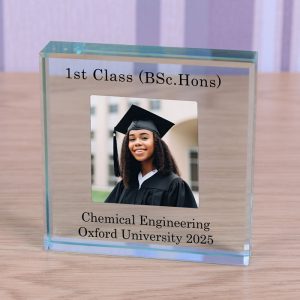 Personalised Glass Photo Upload Graduation Token