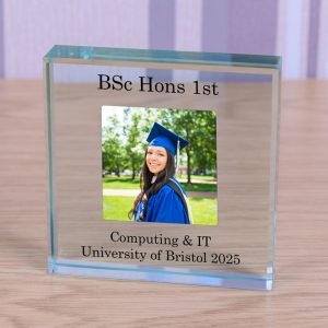 Personalised Glass Photo Upload Graduation Token