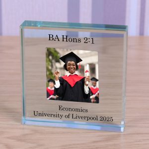 Personalised Glass Photo Upload Graduation Token
