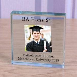 Personalised Glass Photo Upload Graduation Token