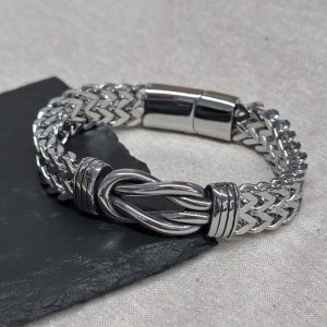 Personalised Men's Stainless Steel Infinity Knot Bracelet