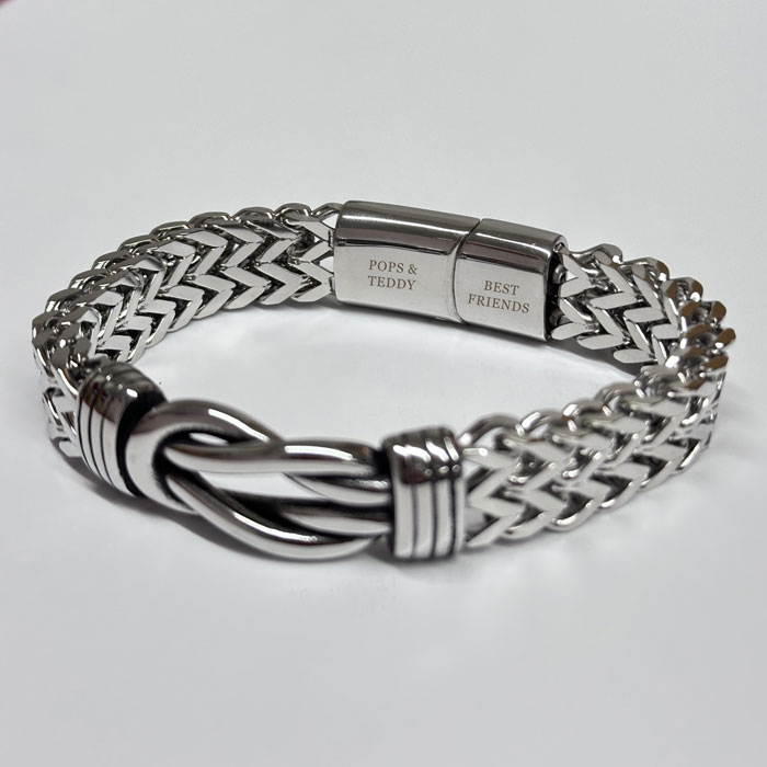 Personalised Men's Stainless Steel Infinity Knot Bracelet
